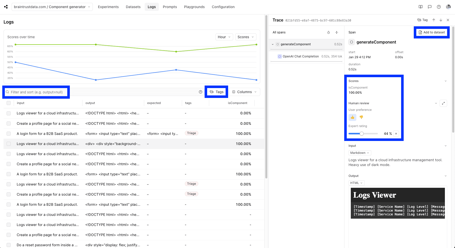 How Zapier builds production-ready AI products: Logs
view