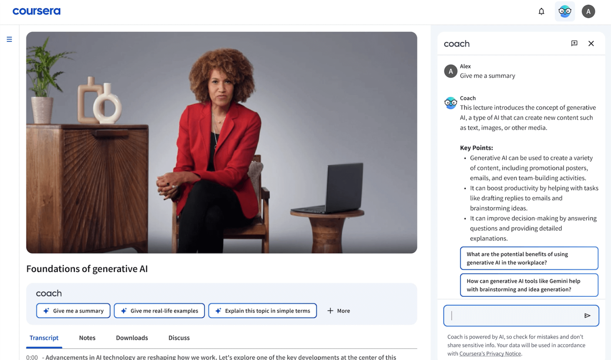 Coursera coach